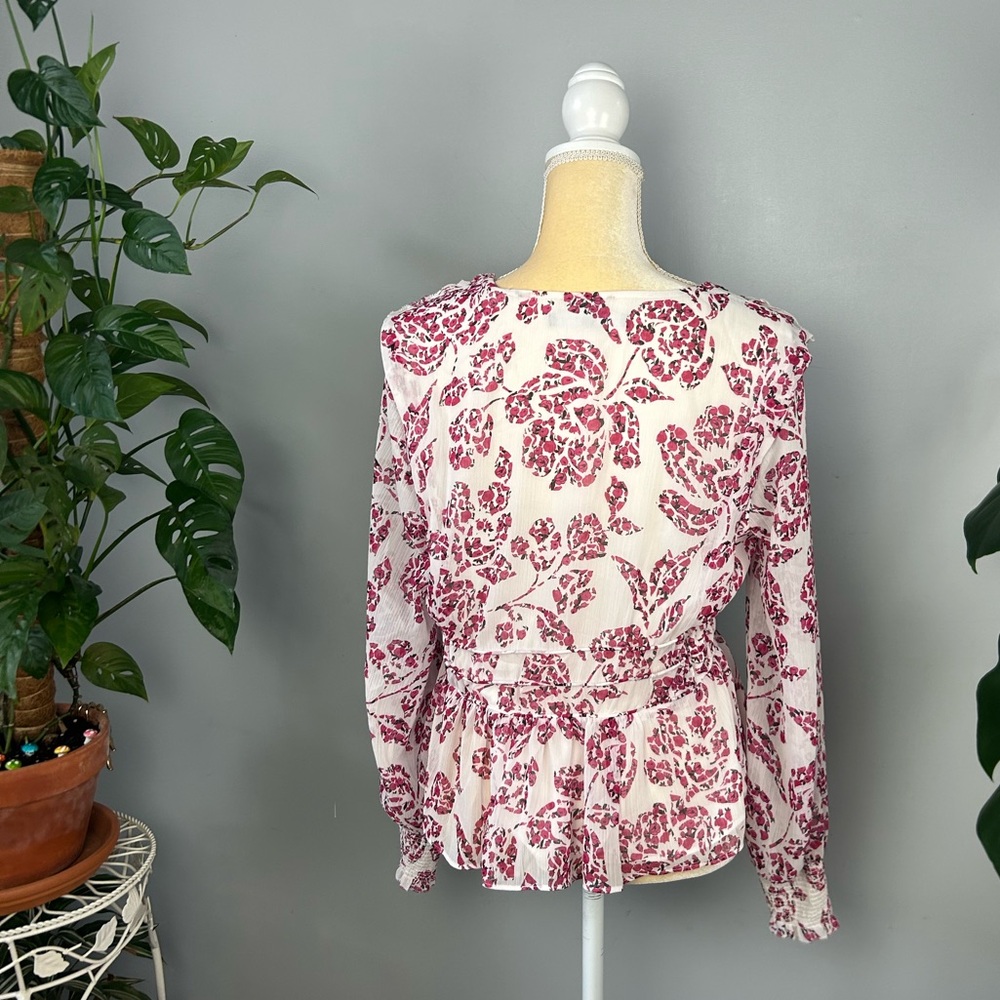 White House Black Market Petite Long Sleeve Blouse Size Medium - Picture 3 of 7